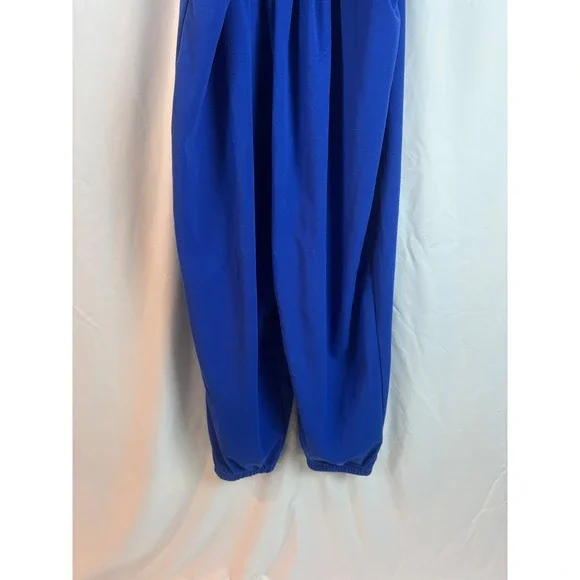 Halara Cloudful Air Textured Knit Overalls Royal Blue Pleated Harem Jogger L - Picture 5 of 8